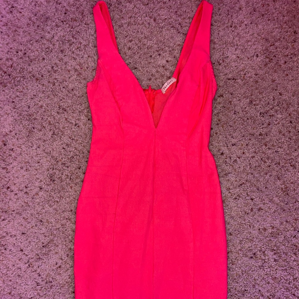 Hot pink mini dress